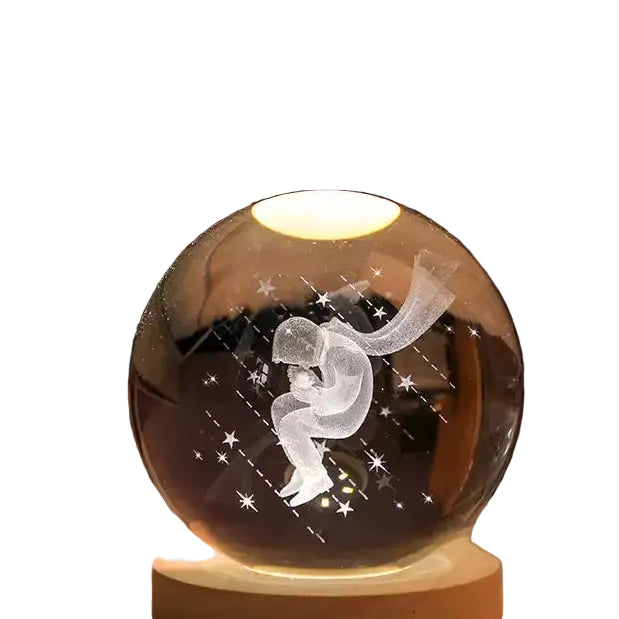 6/8Cm 3D Crystal Ball Planet Night Light - Princekin / 6Cm Ball With Base