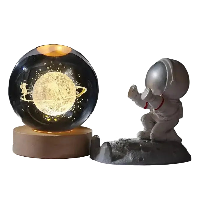 6/8Cm 3D Crystal Ball Planet Night Light - Starry Sky Strolling / 6Cm Ball With Base