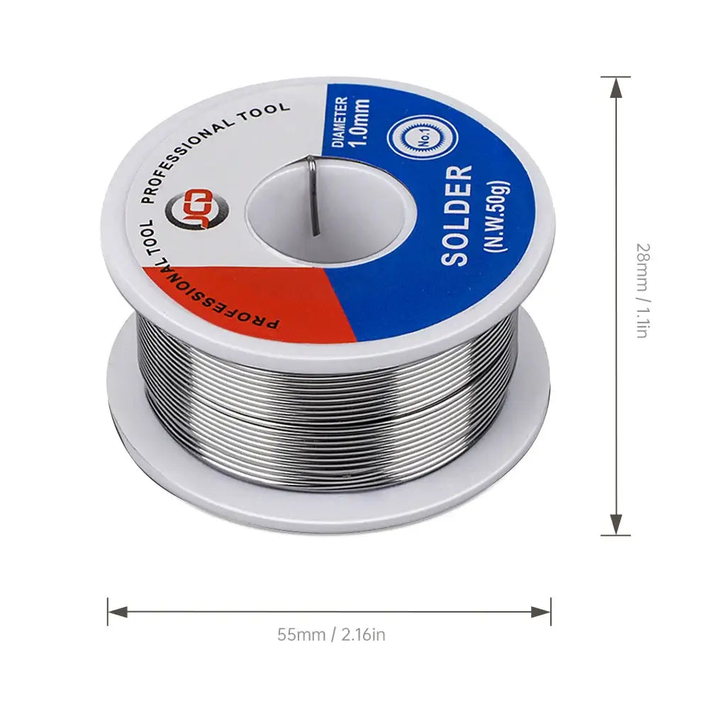 60/40 Rosin Core Solder Wire (50g/20g 0.6–1.5mm) - HBC