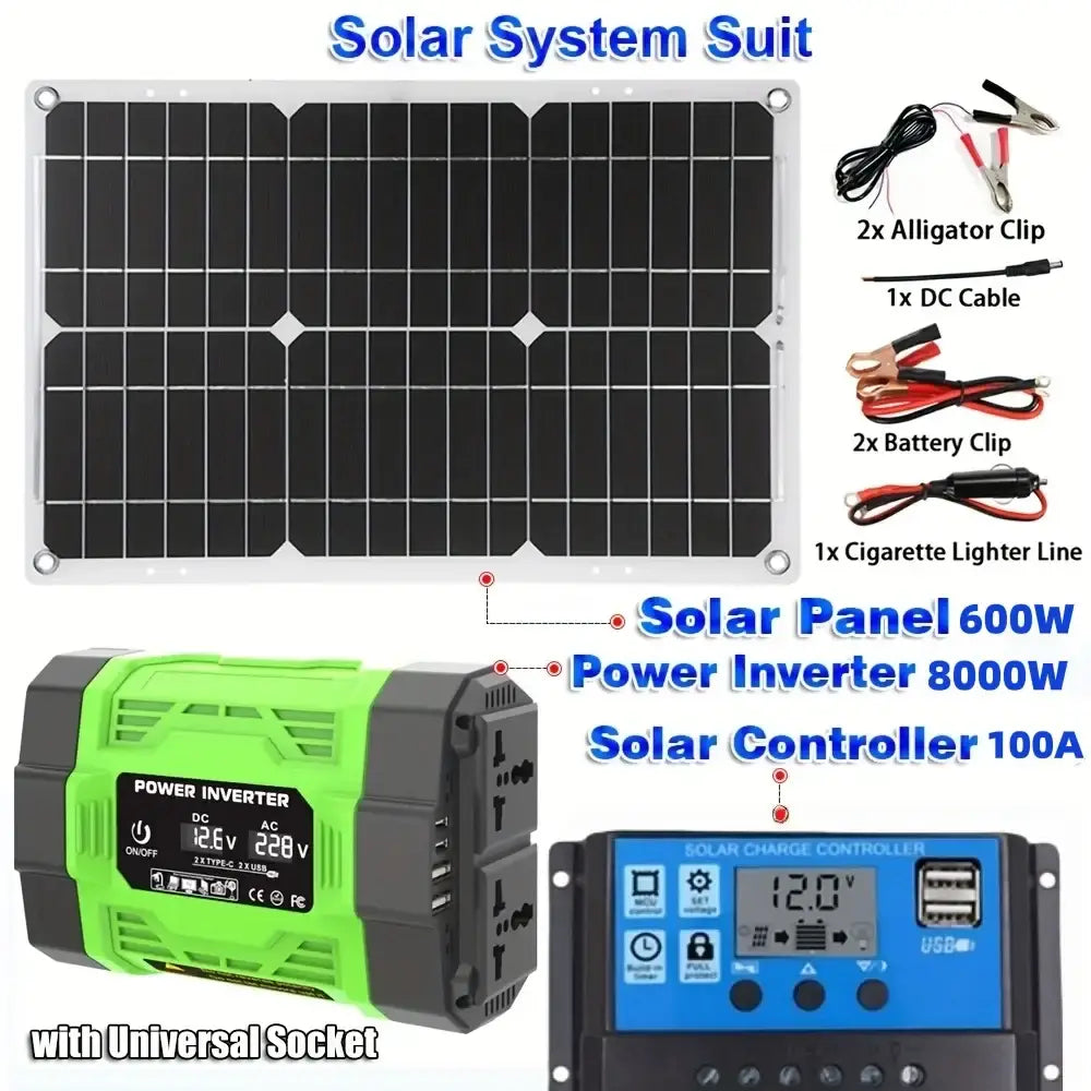 600W Home Backup Solar Kit 2000W Inverter - 220V kit / Inverter - HBC