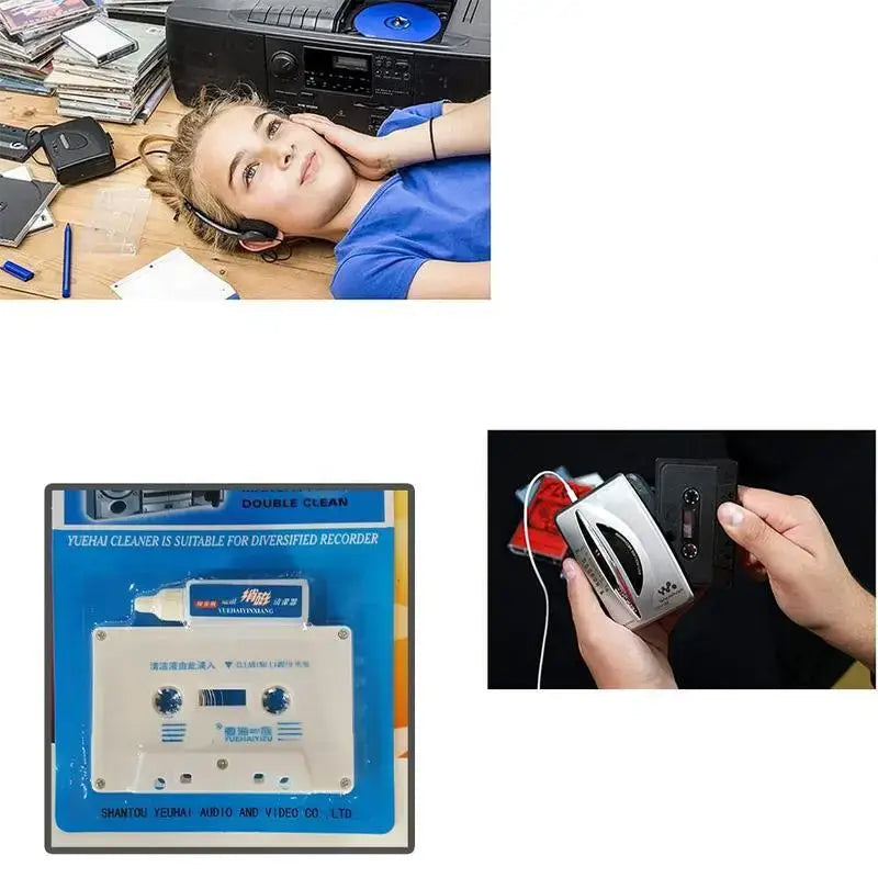 605 Cassette Tape Head Cleaner Demagnetizer Kits Audio Deck Restore The Cassette Magnetic Head Tape Recorder Cleaner