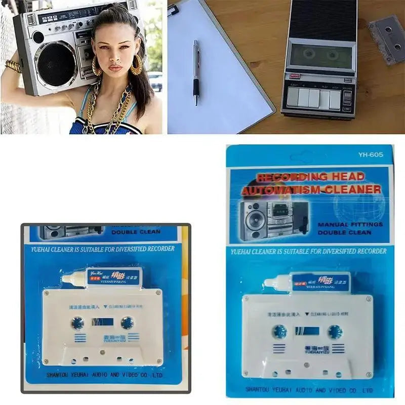 605 Cassette Tape Head Cleaner Demagnetizer Kits Audio Deck Restore The Cassette Magnetic Head Tape Recorder Cleaner