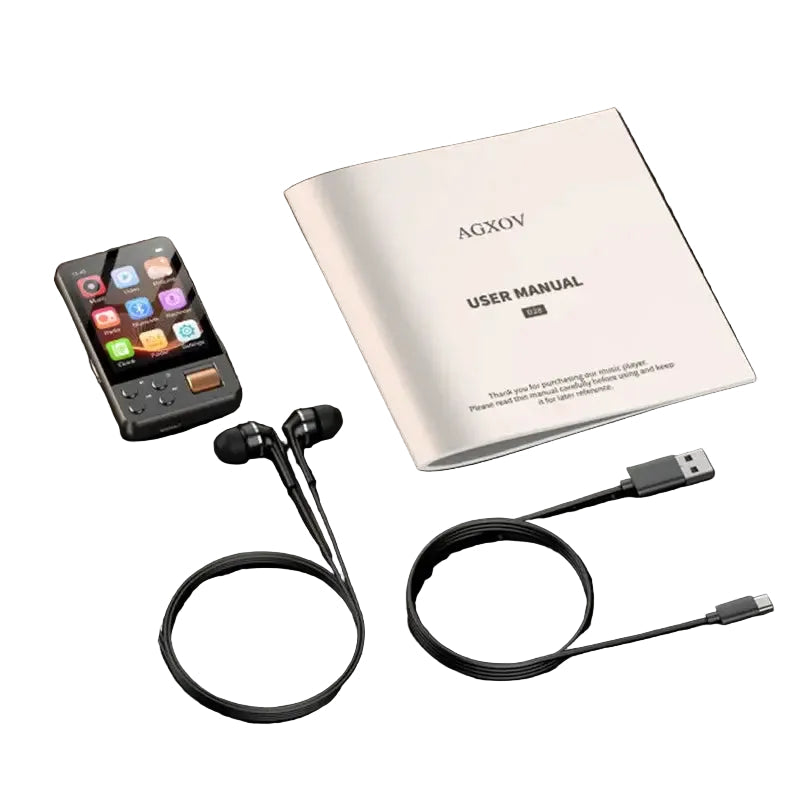 64GB Bluetooth 5.4 WiFi MP3 Player 2.4 Inch Touch Screen HiFi Lossless Music Player FM Radio Voice Recorder E-book