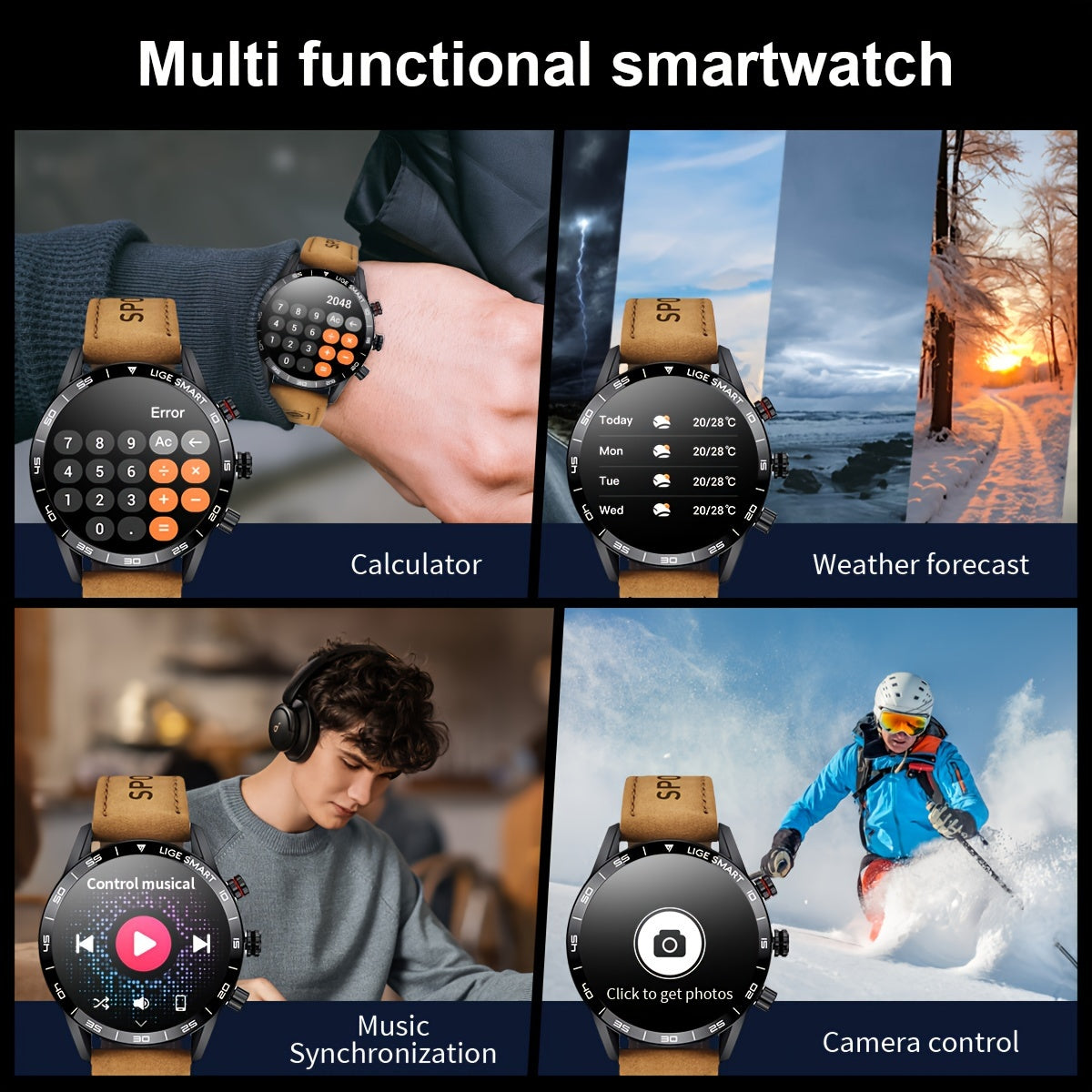 LIGE Multifunctional Sports Smart Watch (8 different styles available)