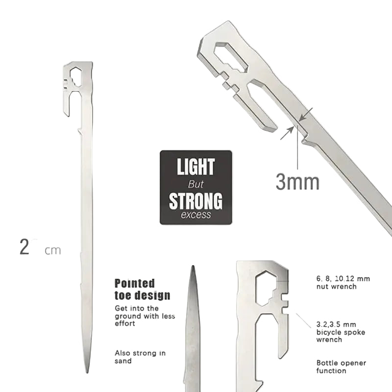 6Pcs Camping Tent Stakes Canopy Tent Pegs 28cm Stainless Steel Garden Ground Nail Beach Awnings Hammock Trampoline