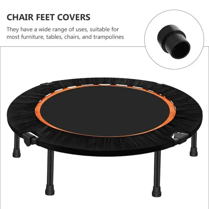 6PCS Trampoline Foot Pad Black Trampoline Rubber Cover Jumping Bed Plastic Mat Non-Slip Mat Mute Base Pipe Cover