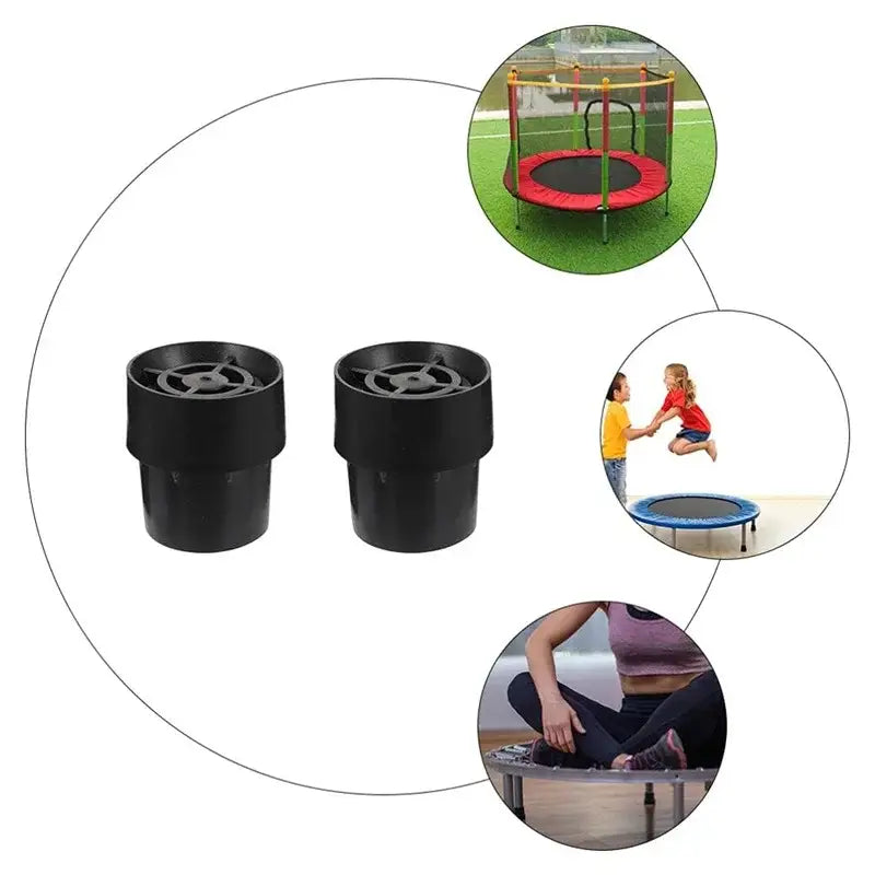 6PCS Trampoline Foot Pad Black Trampoline Rubber Cover Jumping Bed Plastic Mat Non-Slip Mat Mute Base Pipe Cover