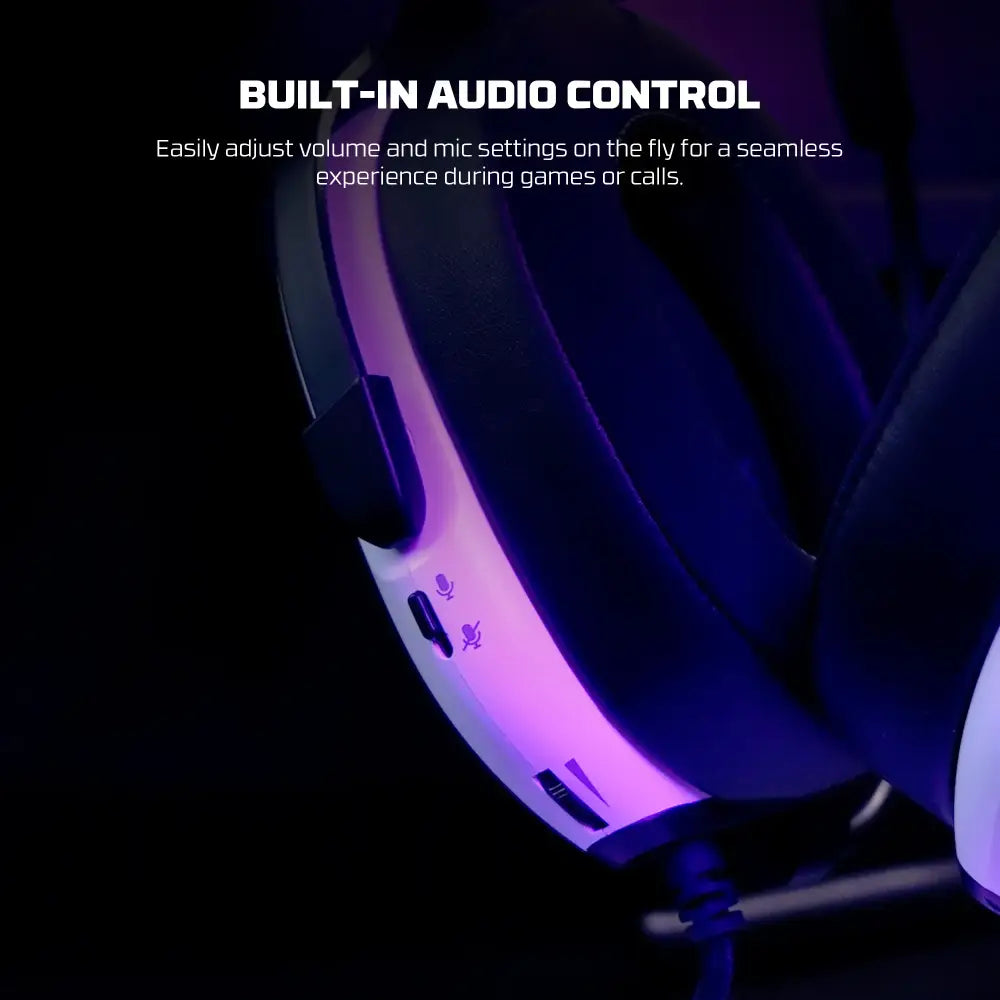 7.1 Wired Gaming Headset 40mm with Mic (available in Black & White) - 9eight5