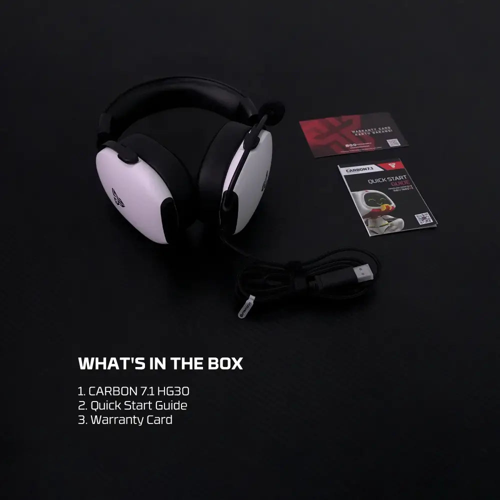 7.1 Wired Gaming Headset 40mm with Mic (available in Black & White) - 9eight5