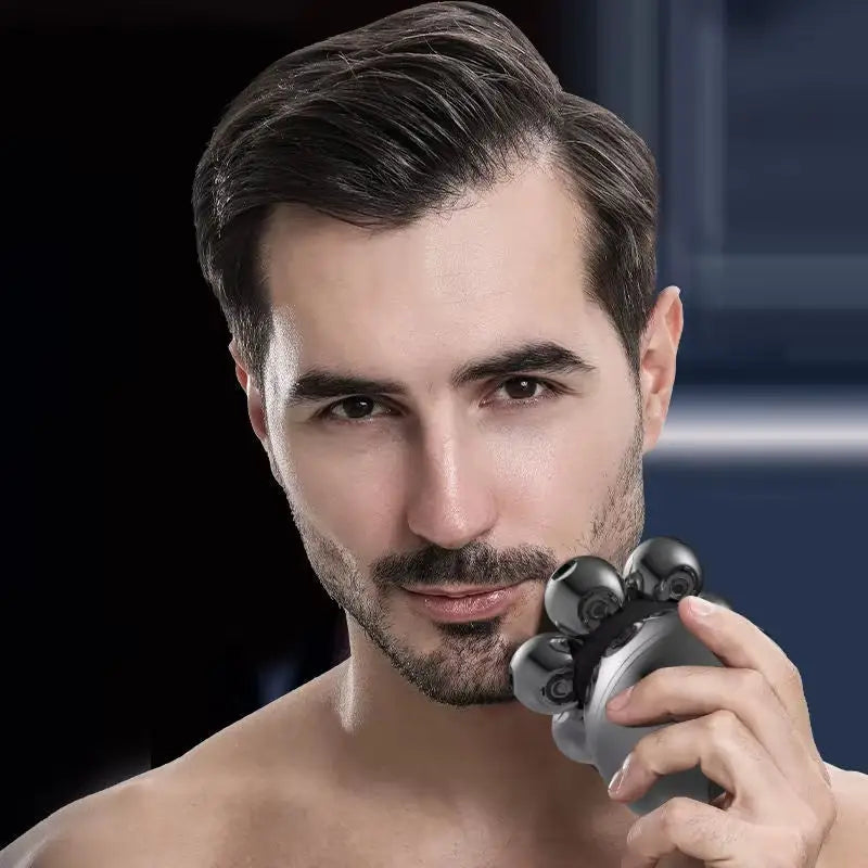 7 Head Electric Shaver for Men - Advanced 7D Floating Cutter IPX5 Waterproof USB Wireless Charging and Multi-Grooming