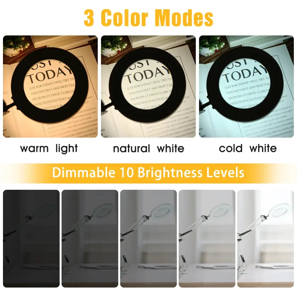 72LED 8X/10X USB Magnifying Glass with 3 Colours Light (10 different variants available) - HBC