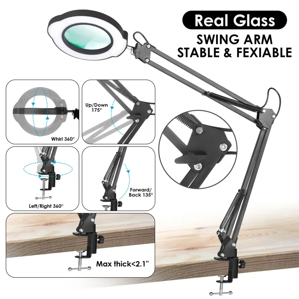 72LED 8X/10X USB Magnifying Glass with 3 Colours Light (10 different variants available) - HBC