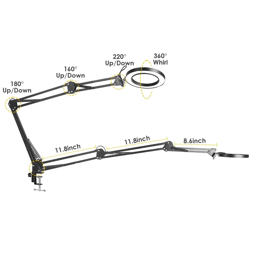 72LED 8X/10X USB Magnifying Glass with 3 Colours Light (10 different variants available) - HBC