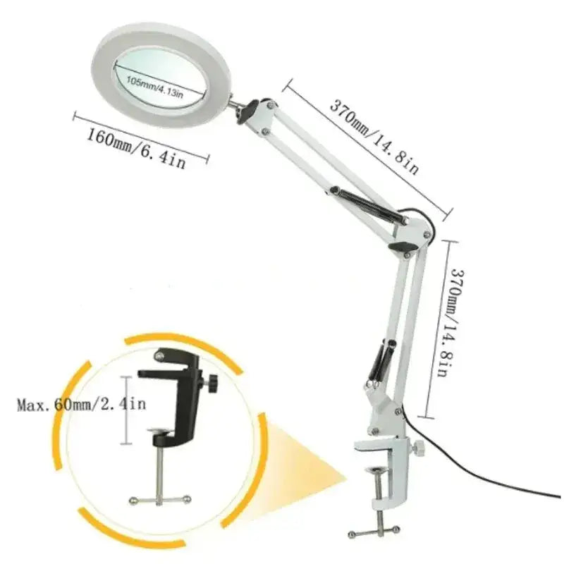 72LED 8X/10X USB Magnifying Glass with 3 Colours Light (10 different variants available) - Long Version--White - HBC