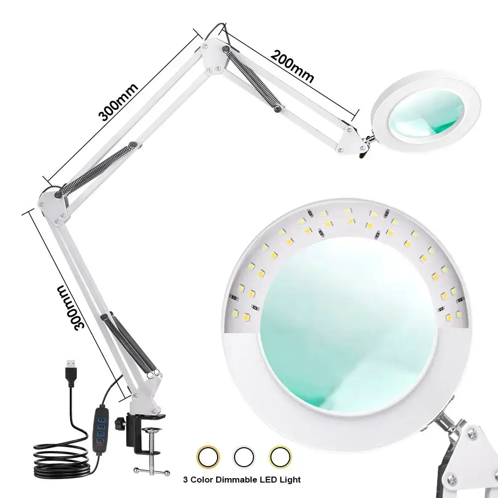 72LED 8X/10X USB Magnifying Glass with 3 Colours Light (10 different variants available) - HBC
