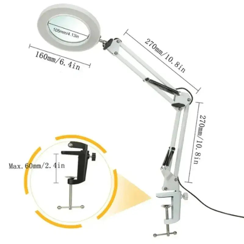 72LED 8X/10X USB Magnifying Glass with 3 Colours Light (10 different variants available) - Short Version--White - HBC