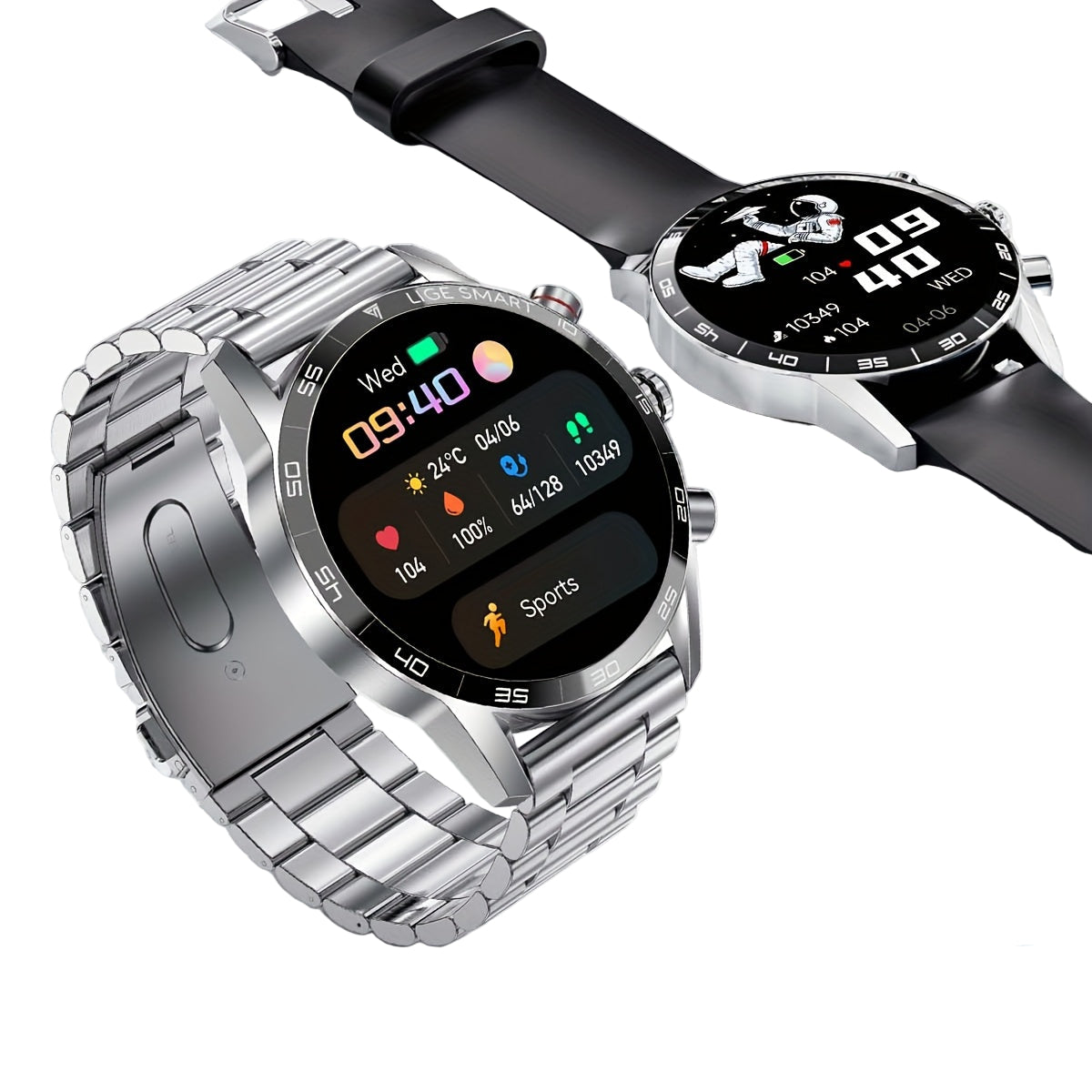 LIGE Smart Watch – 1.32" Full Touch Screen with Call Reminder, Fitness & Life Tracking (available in Black & Silver)