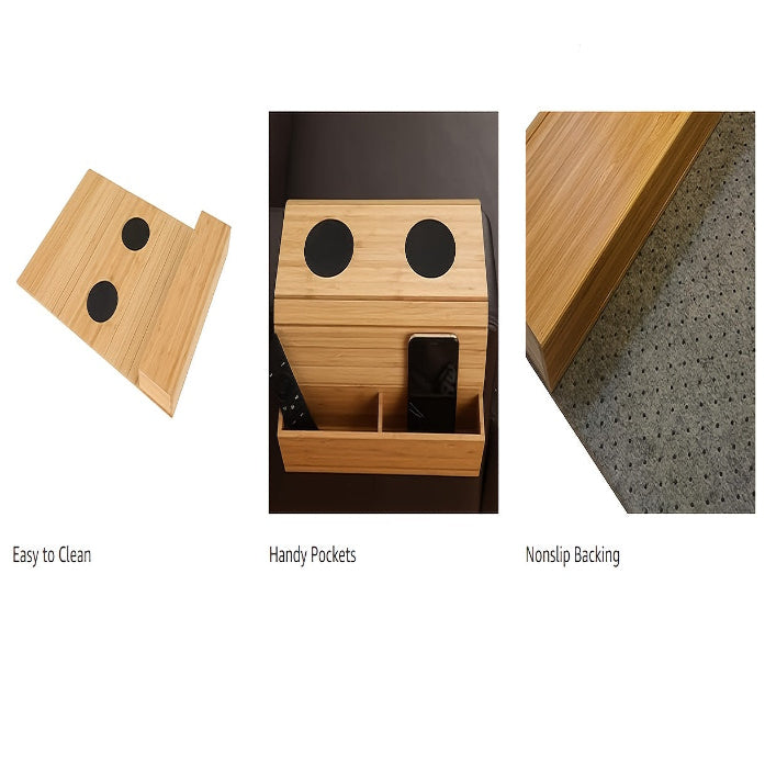Foldable Bamboo Sofa Armrest Table with Cup Holder (2 colours available)