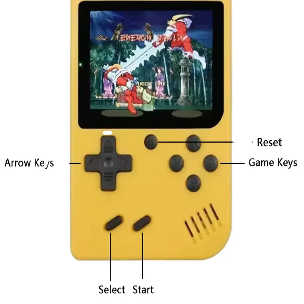 8-Bit Mini Handheld Game Console – 500 Games (5 colours available) - 9eight5