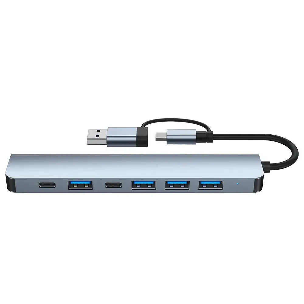 8-in-1 Hub with Card Reader & Audio - Silver / 0.25m - 9eight5
