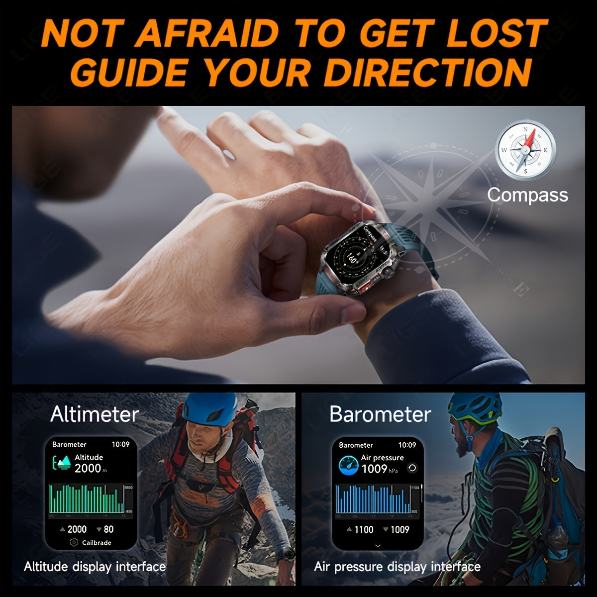 LIGE Smartwatch – HD Touch Display, Wireless Calls, Notifications, Pedometer & Long Battery Life