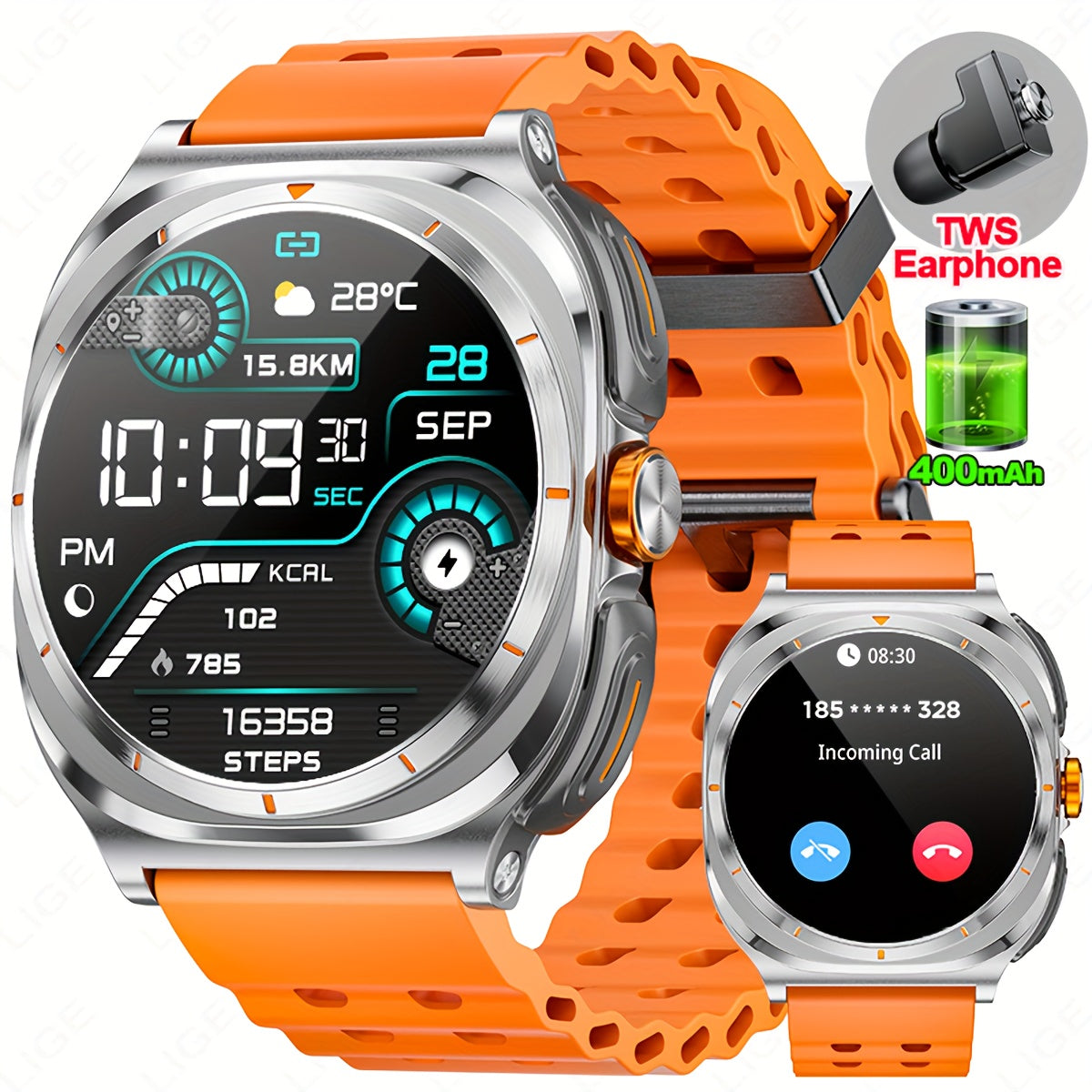 LIGE Smart Watch for Men & Women – 400mAh Battery, 100+ Sports Modes (3 colours available)