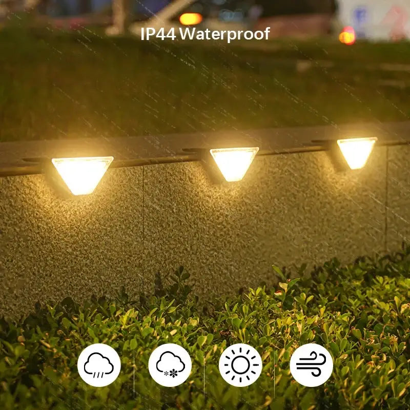 8Pcs LED Solar Step Lights Waterproof Outdoor Stair Lights Solar Deck Lights Outdoor Solar Landscape Lighting for Yard