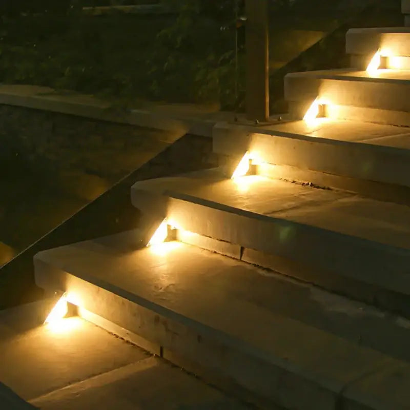 8Pcs LED Solar Step Lights Waterproof Outdoor Stair Lights Solar Deck Lights Outdoor Solar Landscape Lighting for Yard