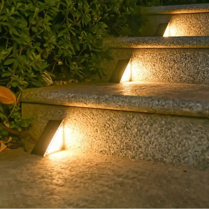 8Pcs LED Solar Step Lights Waterproof Outdoor Stair Lights Solar Deck Lights Outdoor Solar Landscape Lighting for Yard