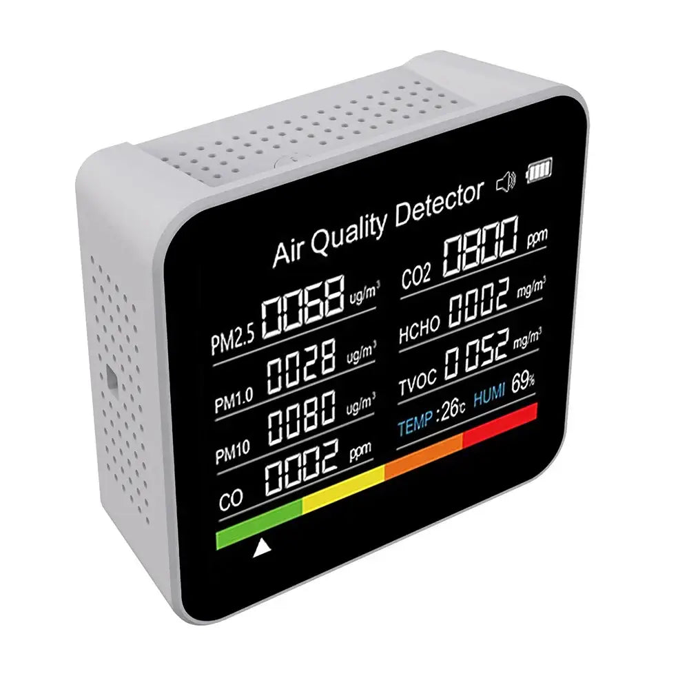 9-in-1 Air Quality Monitor with CO₂ PM & Temperature Sensors - HBC