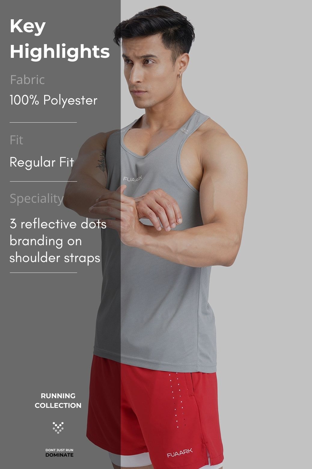 Checks Running Tank Ultimate Grey