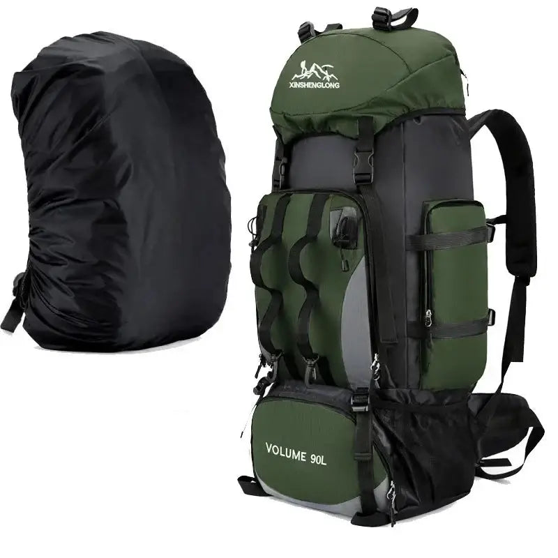 90L Waterproof Hiking & Camping Backpack (various colours available) - Army and cover / Backpack - 9eight5