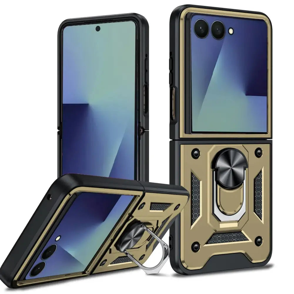 Rugged Military Grade Cover for the Samsung Galaxy Z Flip7 (7 colours available) - Gold / Samsung Z Flip7 - 9eight5