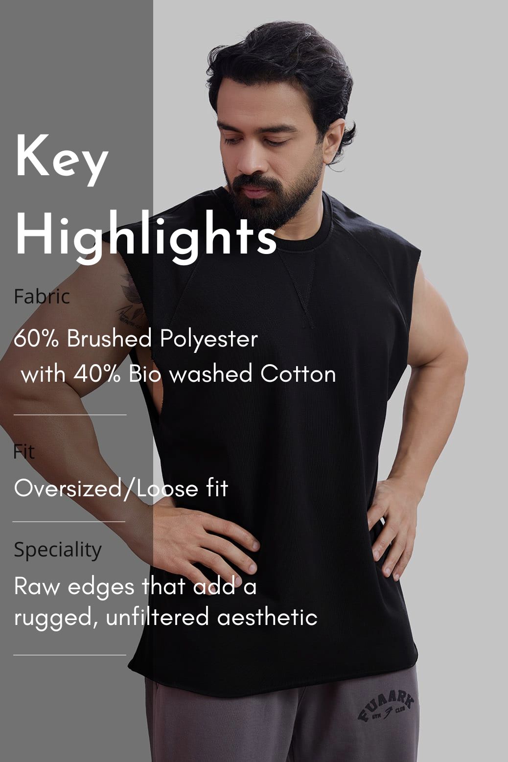 Shell Raw Capsleeves Tank Black