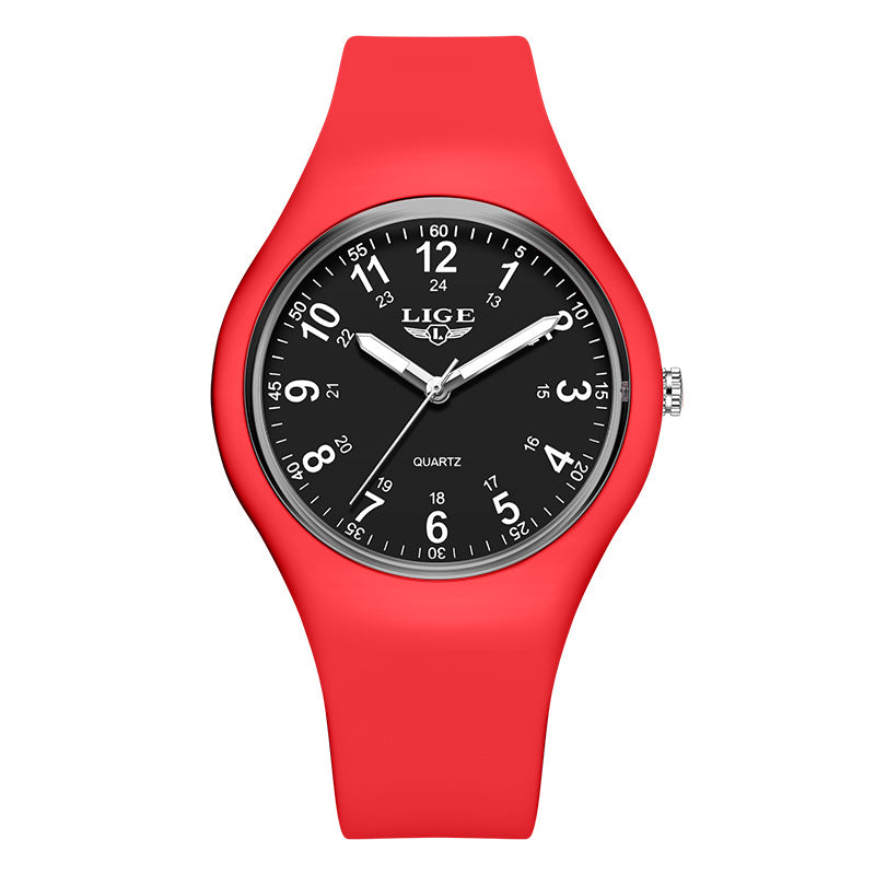 LIGE Minimalist Silicone Quartz Watch – Unisex Design (Available in Multiple Colour Combinations)
