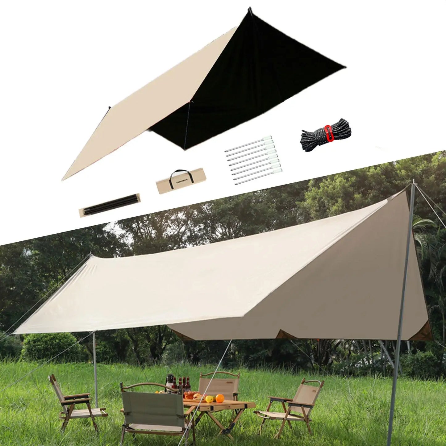 Outdoor Portable Waterproof Tarp 3m x 4m (3 colours available)