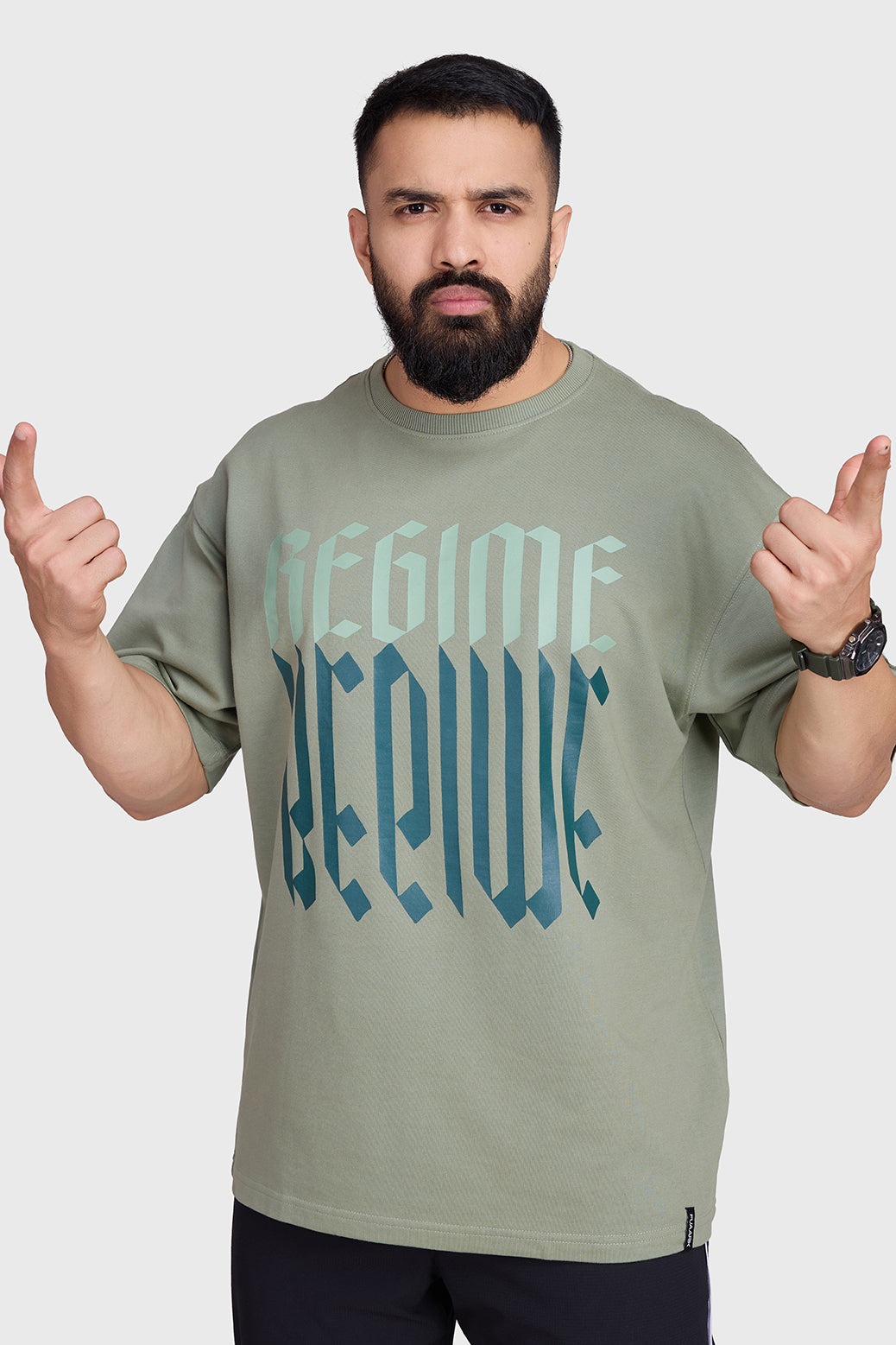 Unisex Regime Oversized T-shirts Sage Green