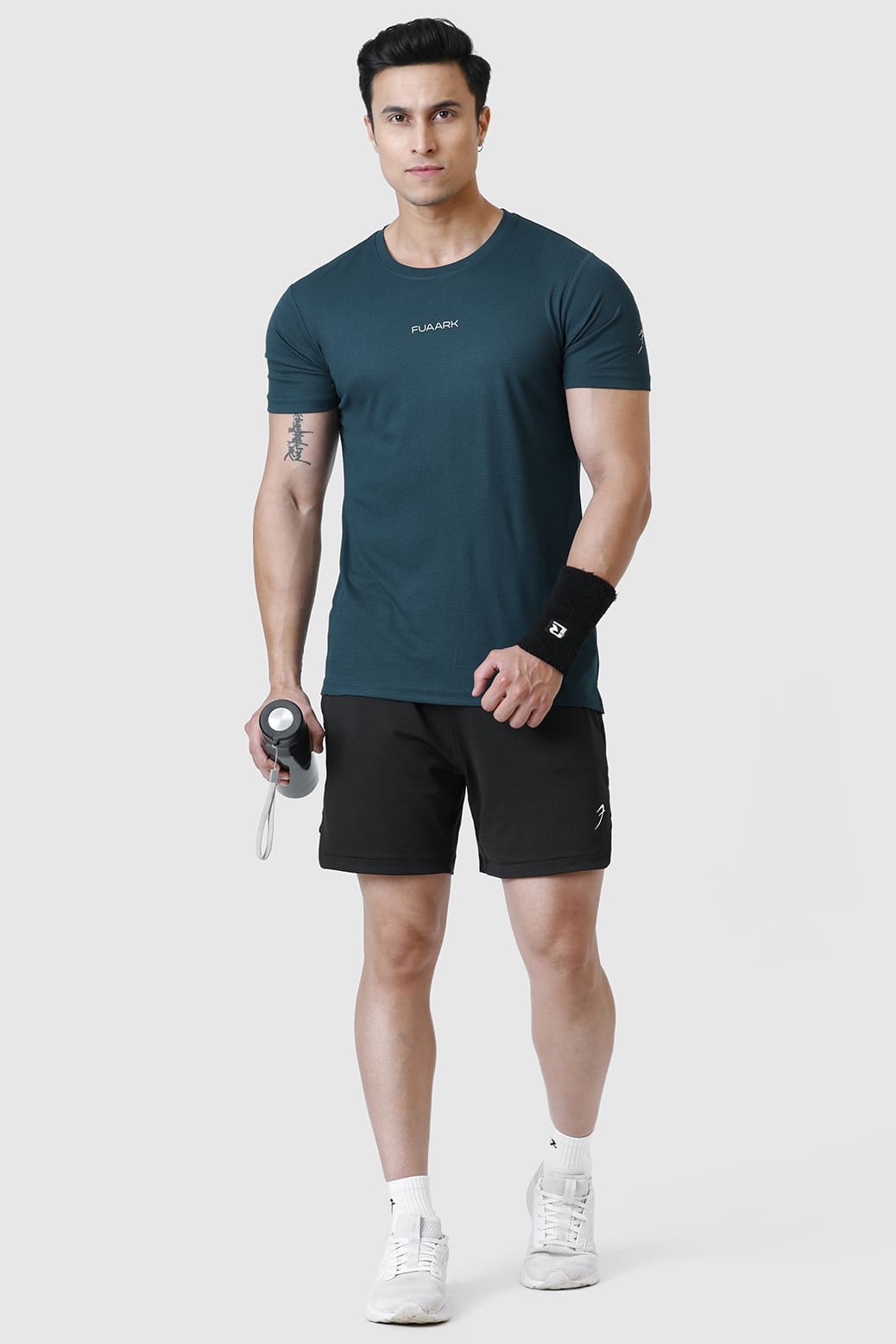 Checks Running T-shirt Bottle Green