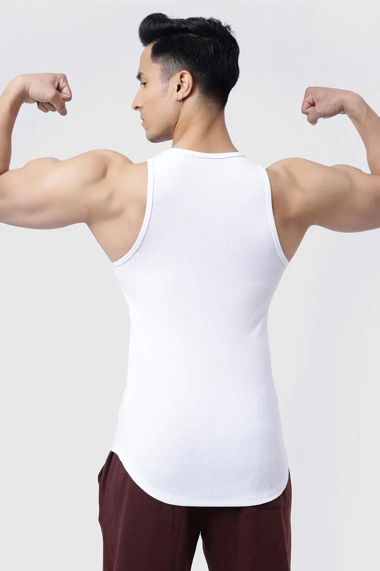 Ribbed Tank White