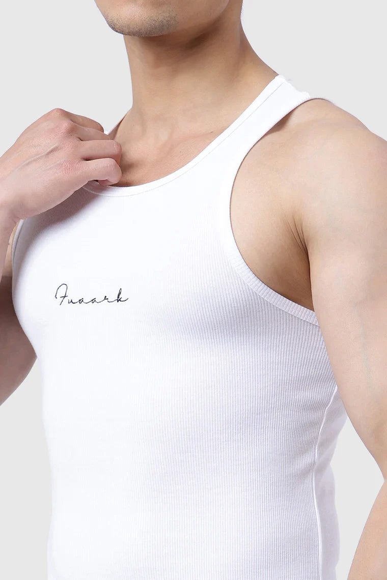 Ribbed Tank White