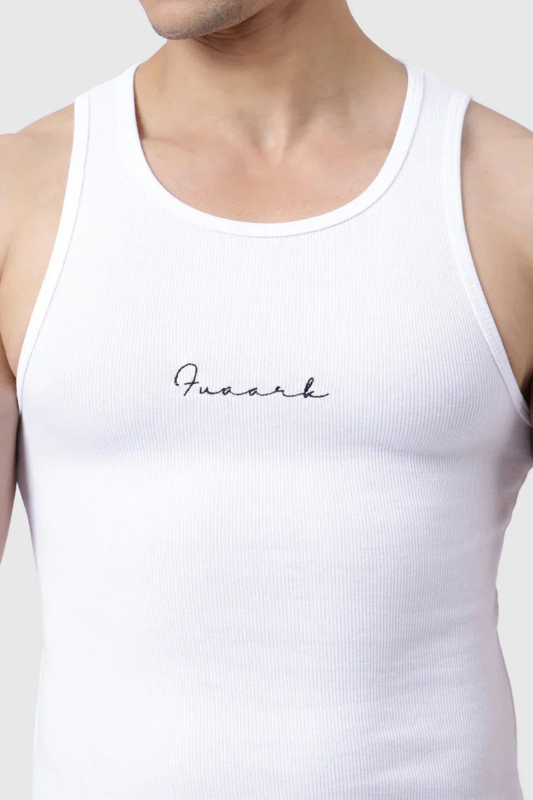 Ribbed Tank White