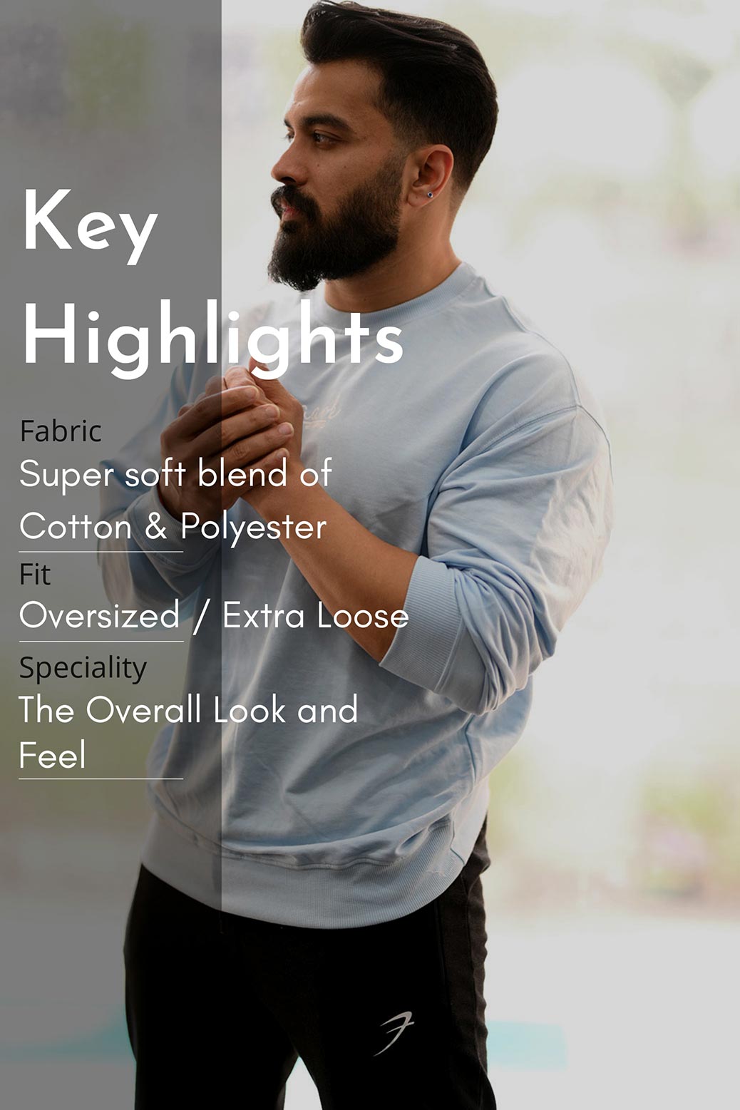 Oversized Sweatshirt Sky Blue