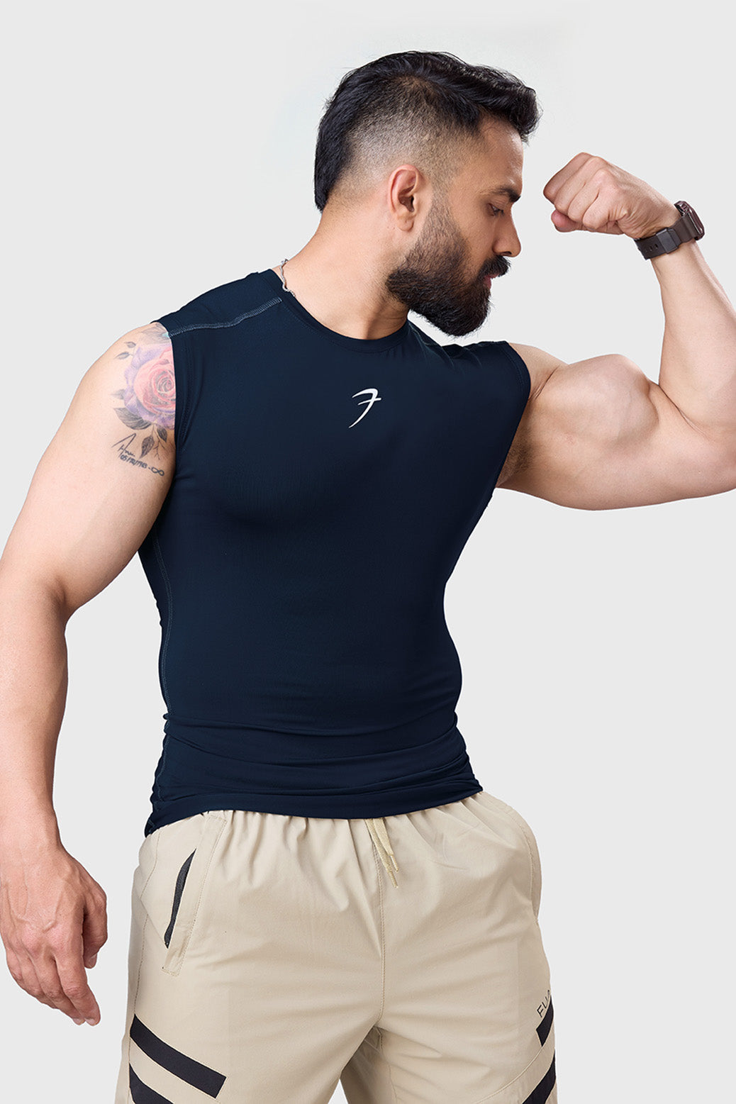 Compression Sleeveless  Tank Navy