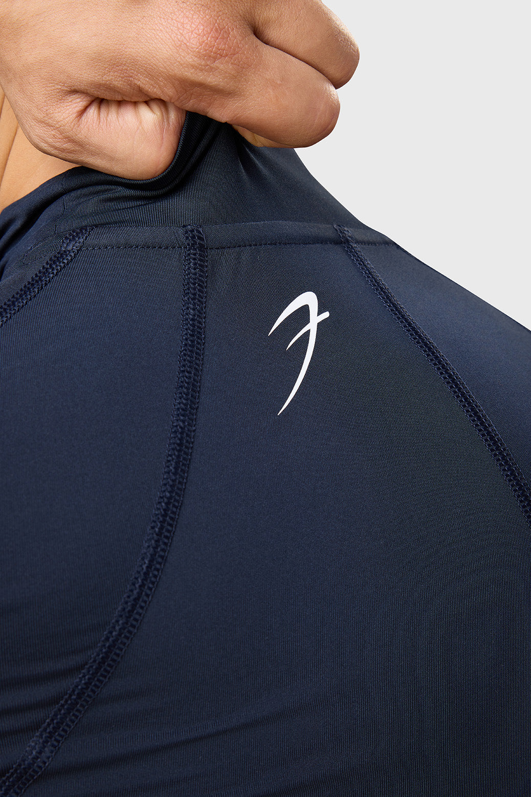 High Neck Compression Full Sleeves T-shirt Navy