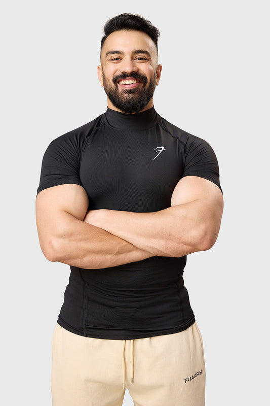 High Neck Compression T-shirt Black