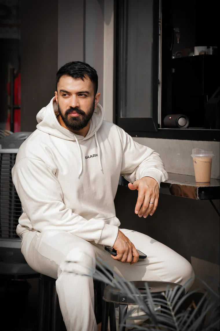 Unisex Signature Oversized Hoodies Beige