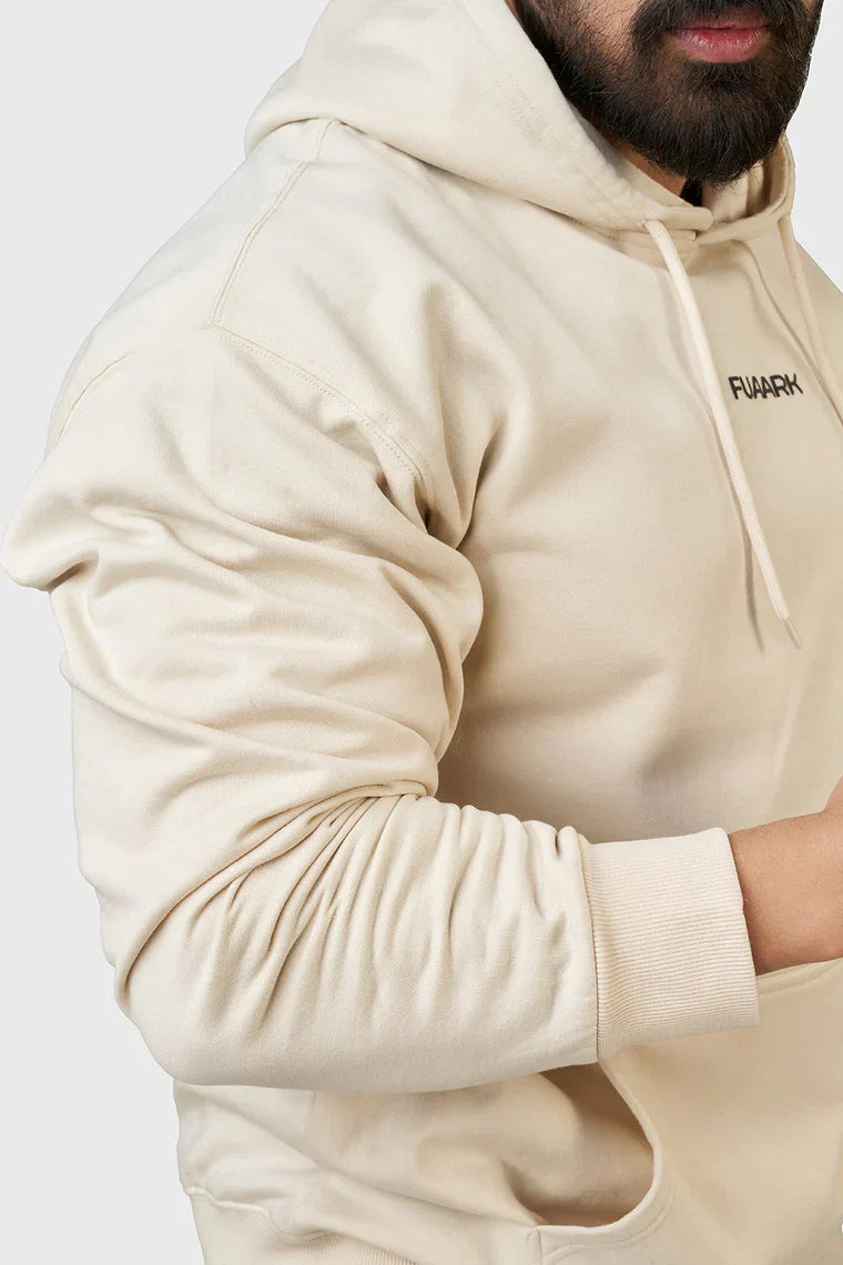 Unisex Signature Oversized Hoodies Beige