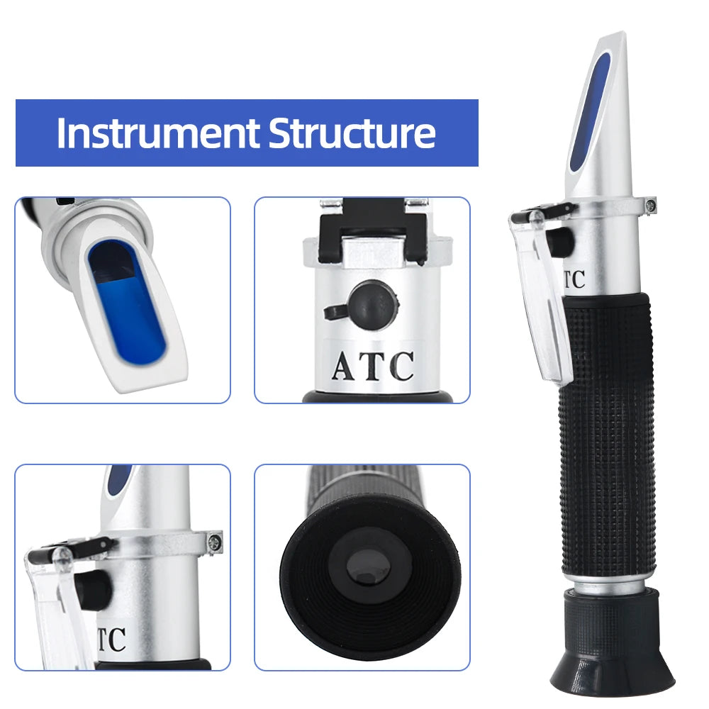 Handheld Refractometer Sea Salt Salinity Meter 0–100% (available with or without box)