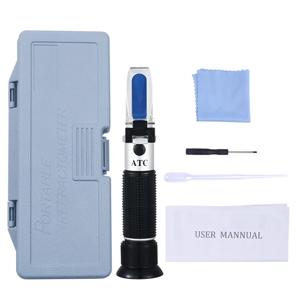 Handheld ATC Sugar Refractometer – 0–10% Brix Sugar Content Tester (3 types available)