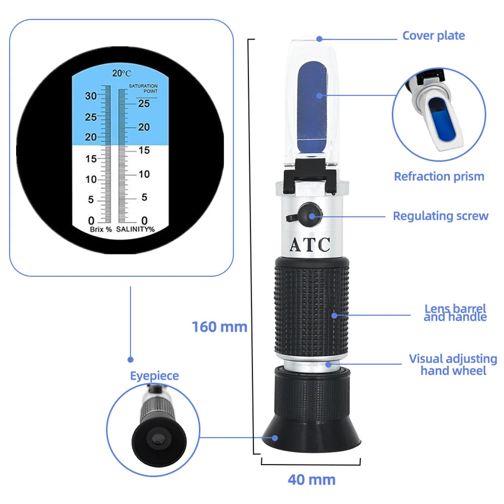 Handheld 2-in-1 Refractometer (available in with or without box)